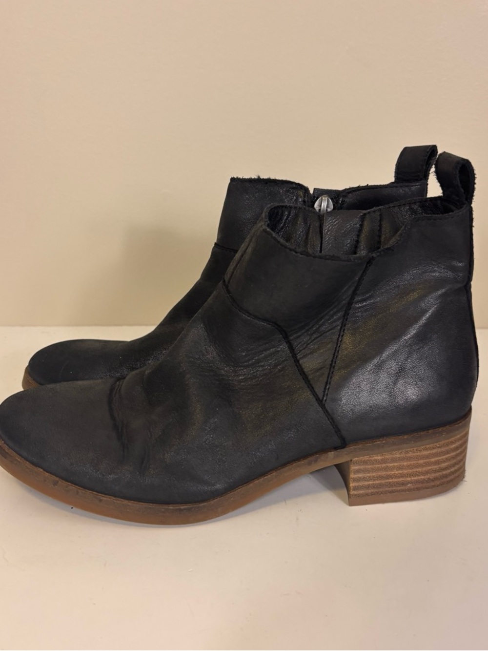 Lucky Brand Women's Black Leather Ankle Booties 7.5